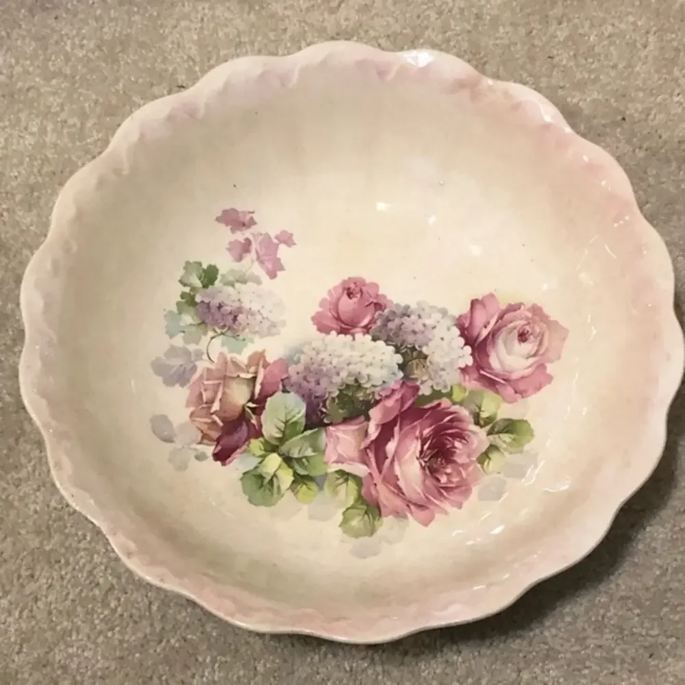 Vintage‎ semi porcelain floral antique bowl